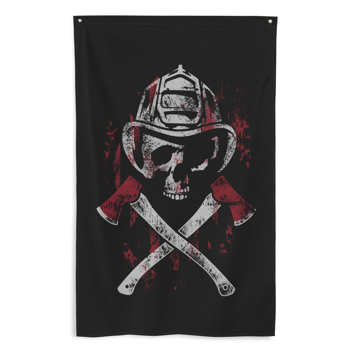 Firefighter Skull Wall Flag