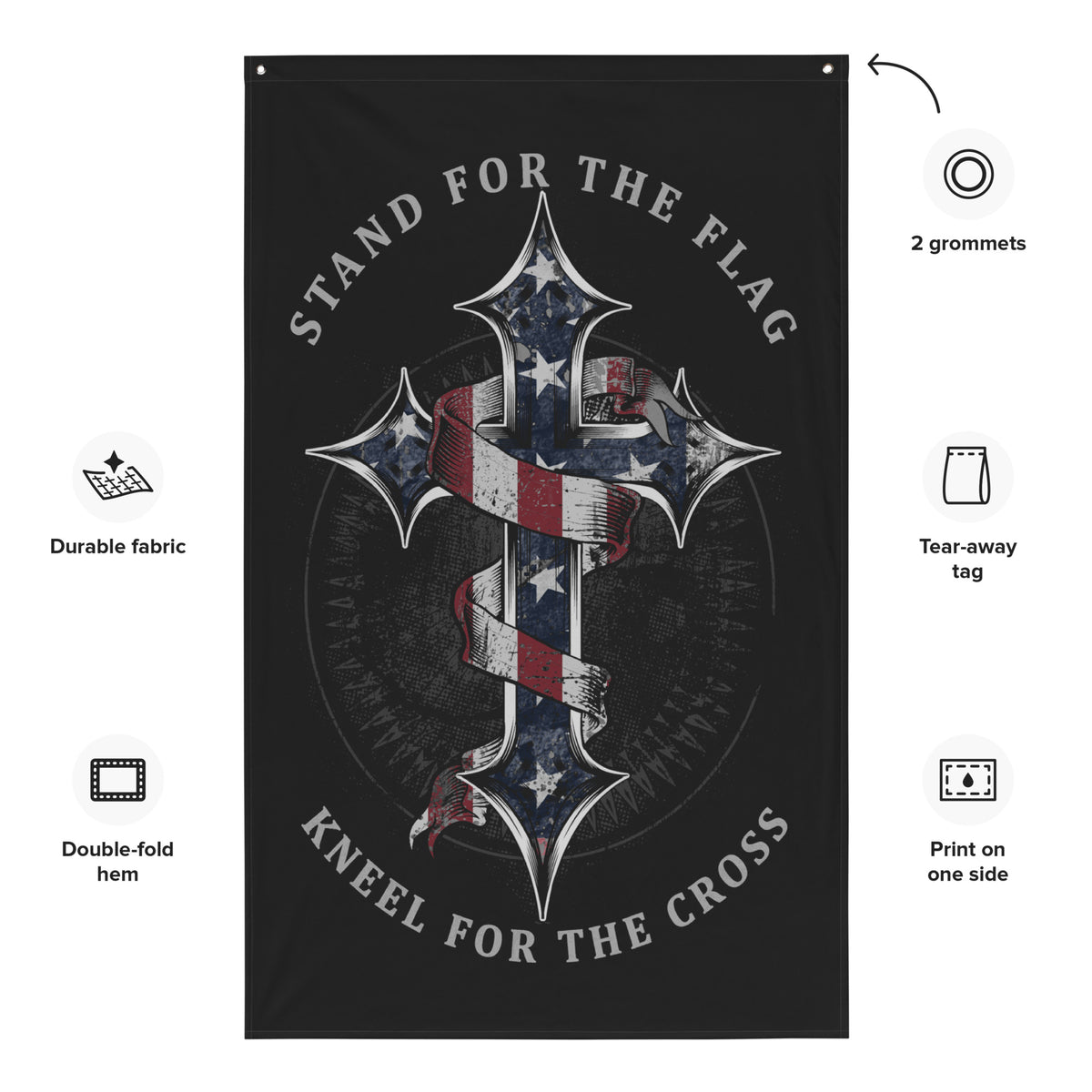 Stand for the Flag Kneel for the Cross Wall Flag