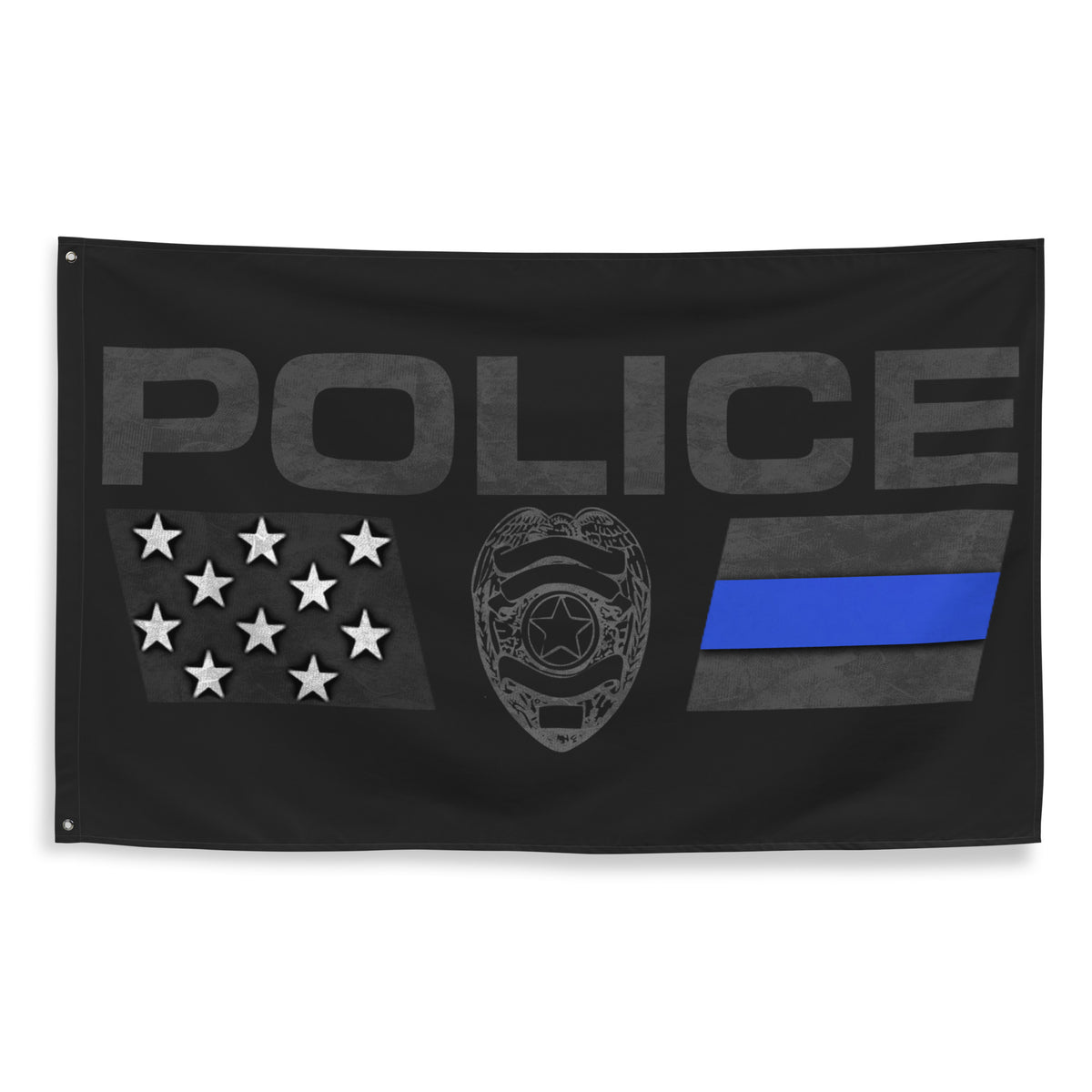 Police: Black and Blue Wall Flag