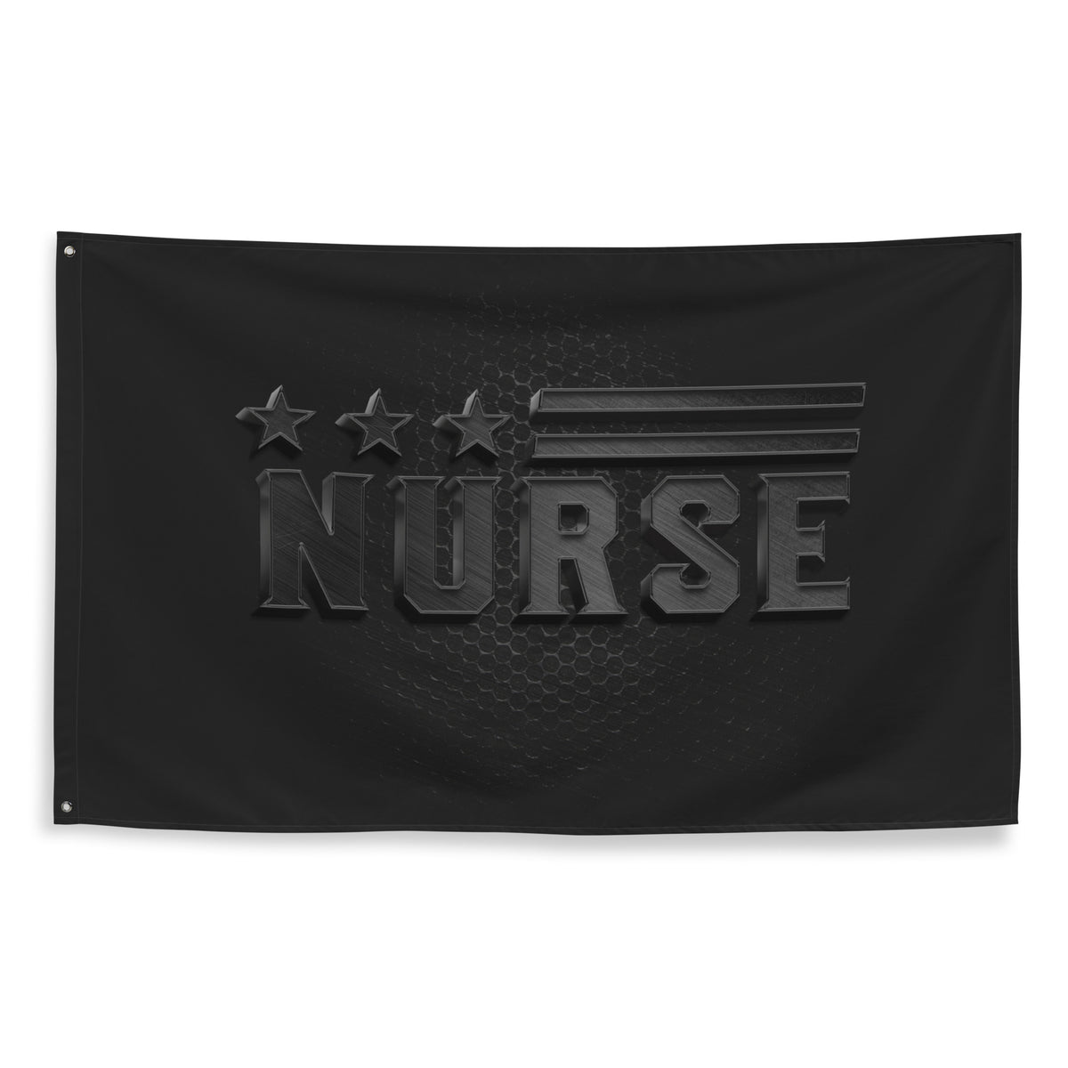 Nurse Black Carbon Wall Flag
