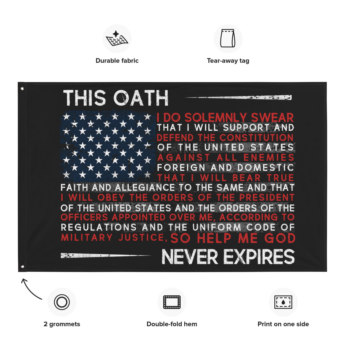 Veteran Oath Wall Flag