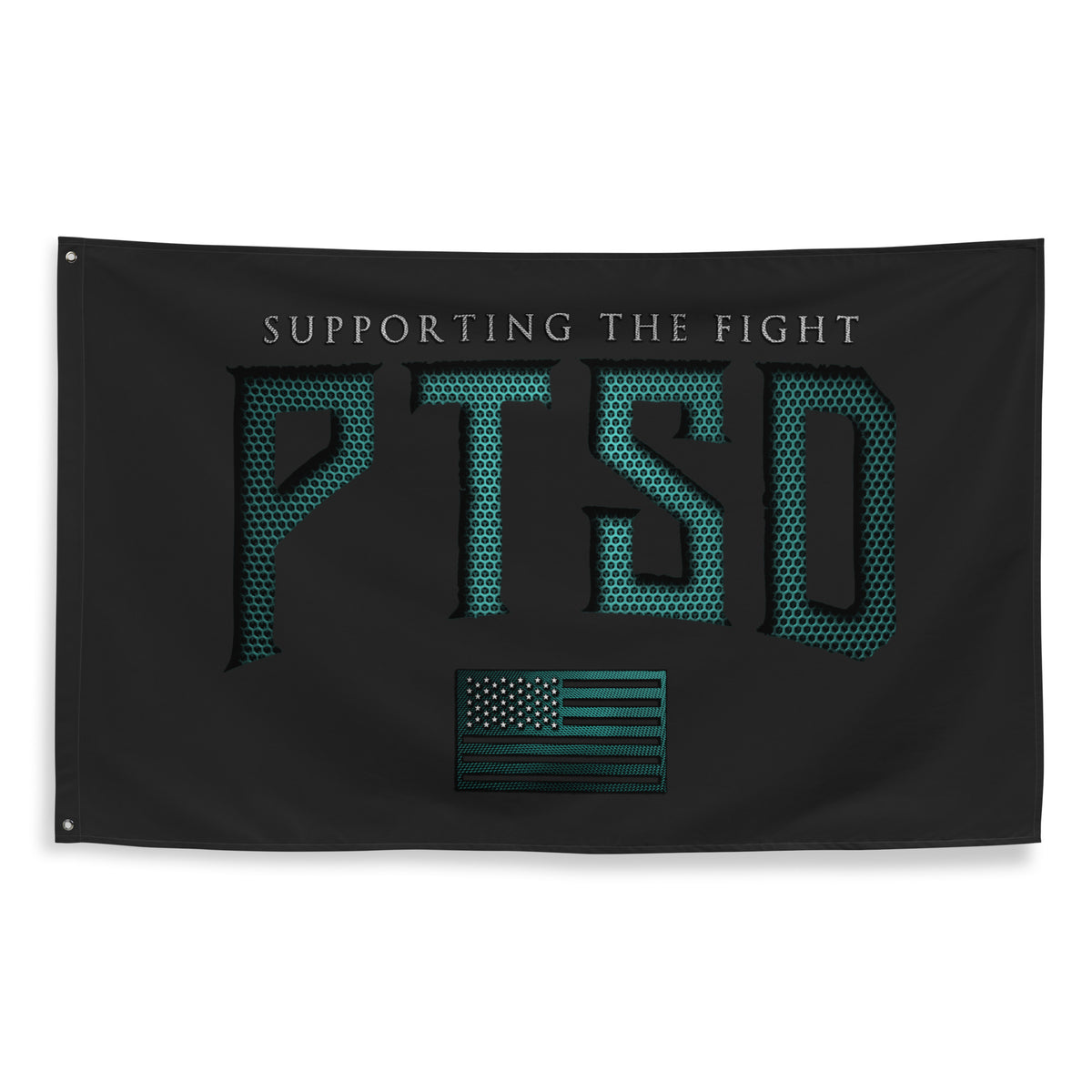PTSD Carbon Onyx Wall Flag