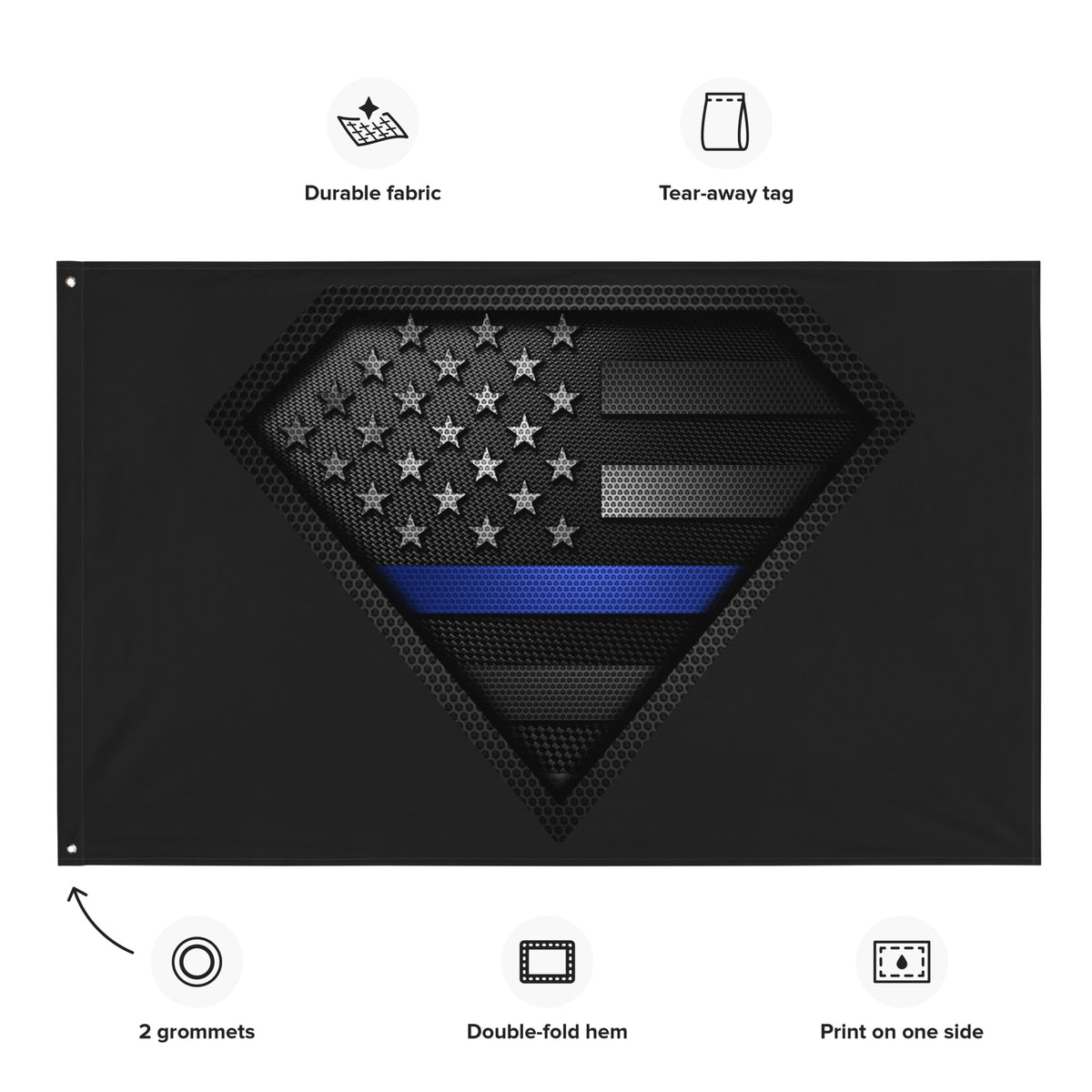 Super Police Carbon Onyx Wall Flag