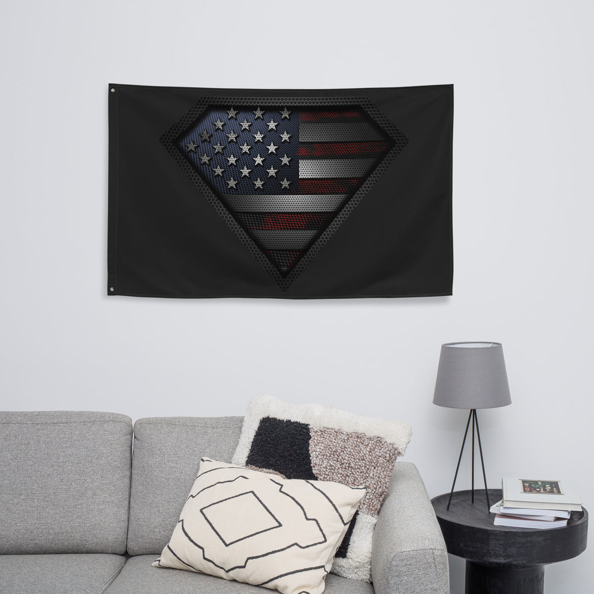 Super Patriot Carbon Color Onyx Wall Flag