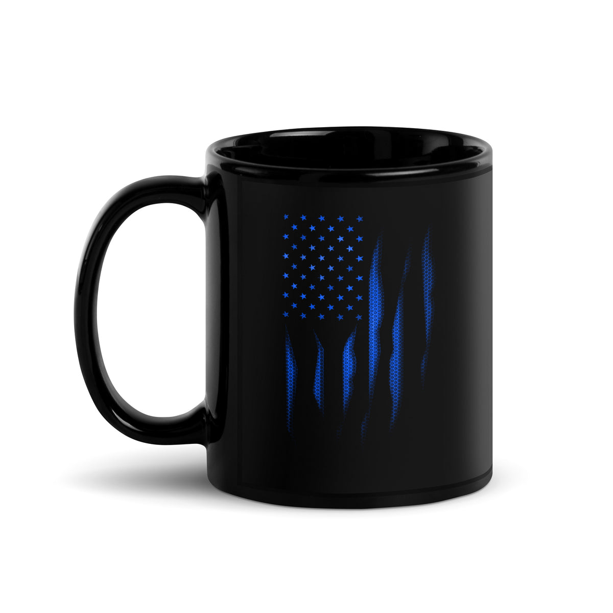 Blue Carbon Onyx American Flag Mug