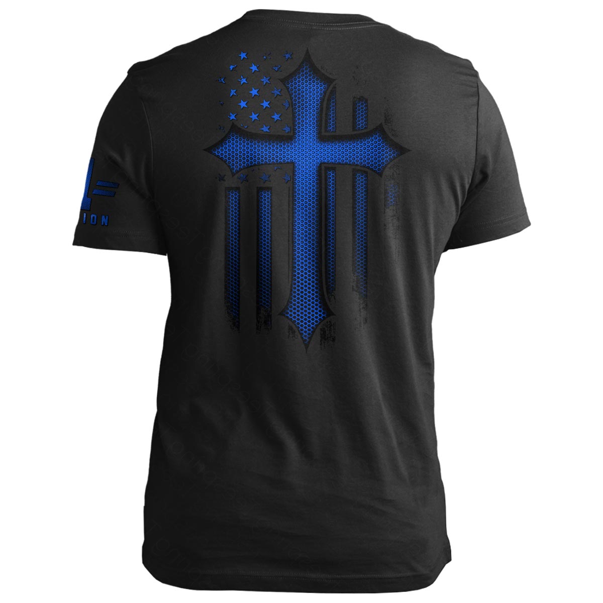 Christian Cross Blue Carbon Onyx