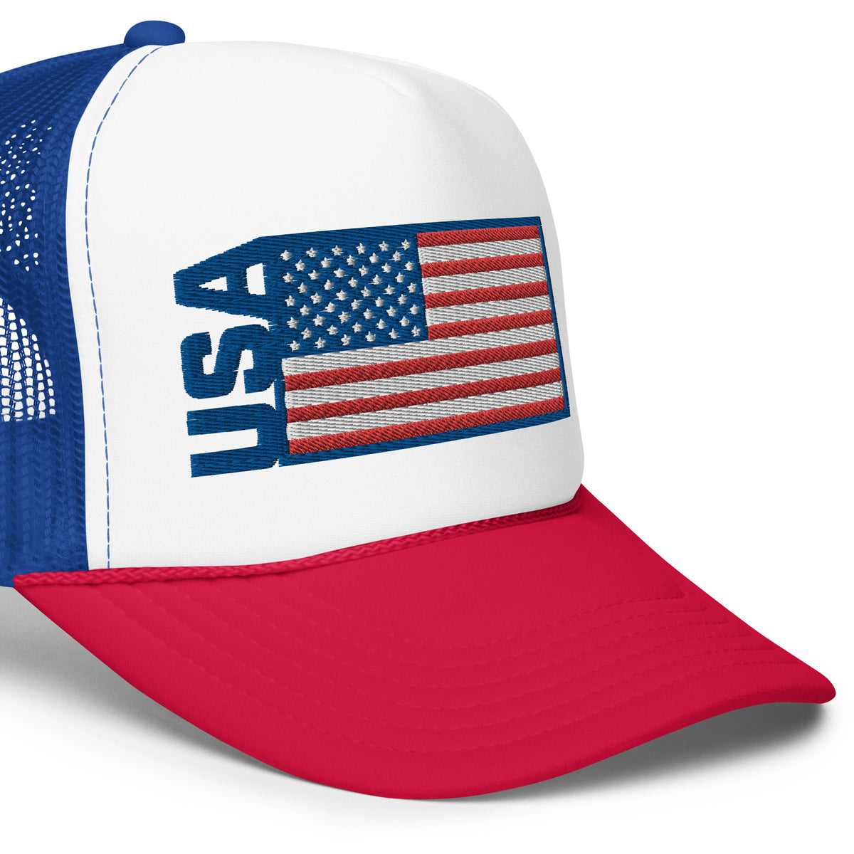 USA American Flag RWB Trucker Hat