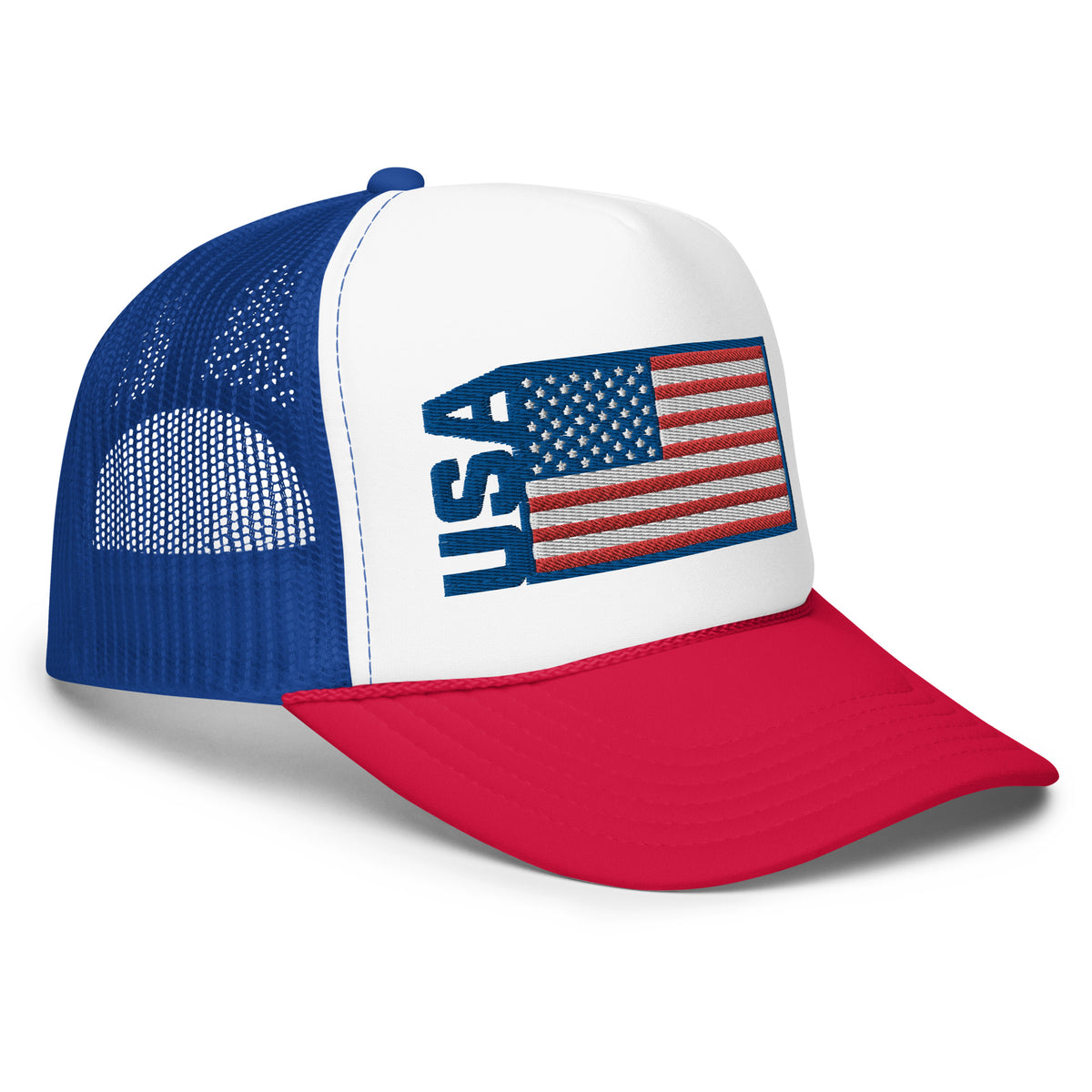 USA American Flag RWB Trucker Hat