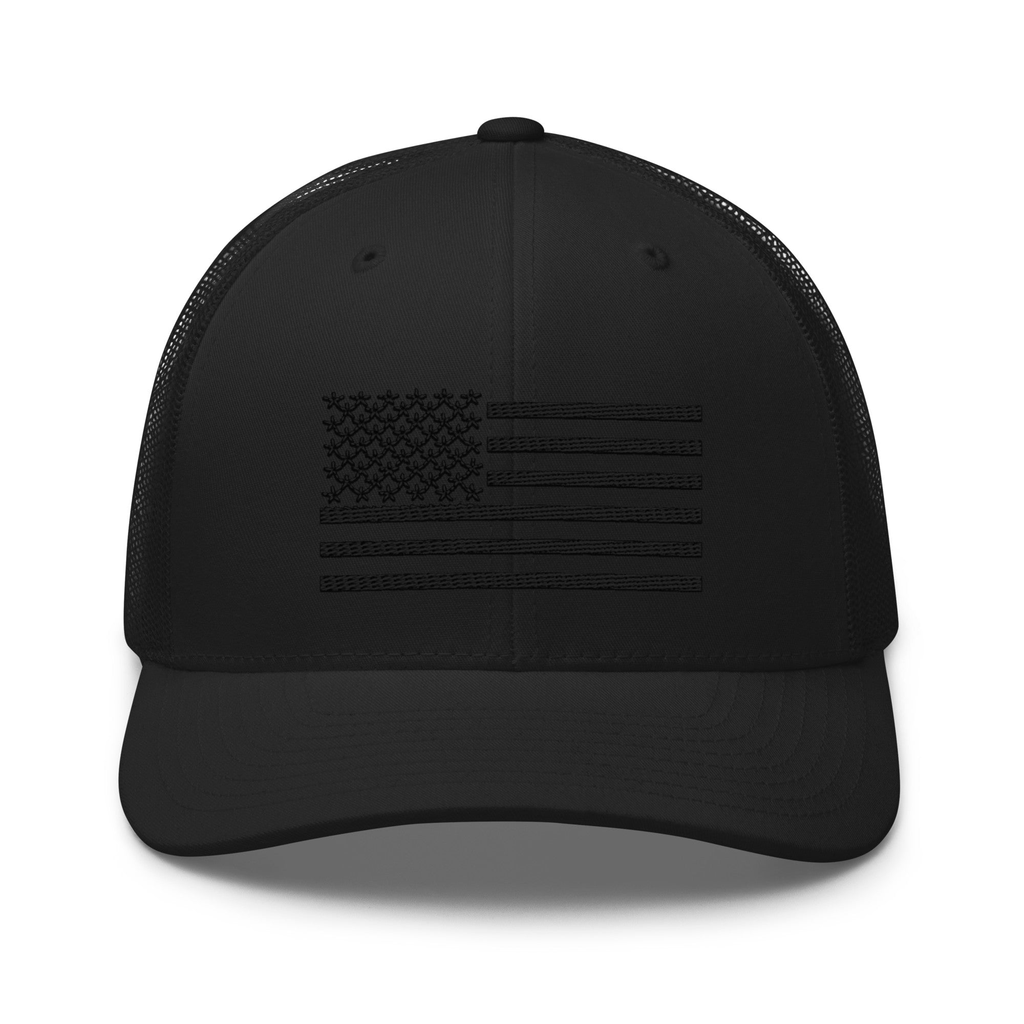 Blackout American Flag Snapback Hat - 1 Nation Design