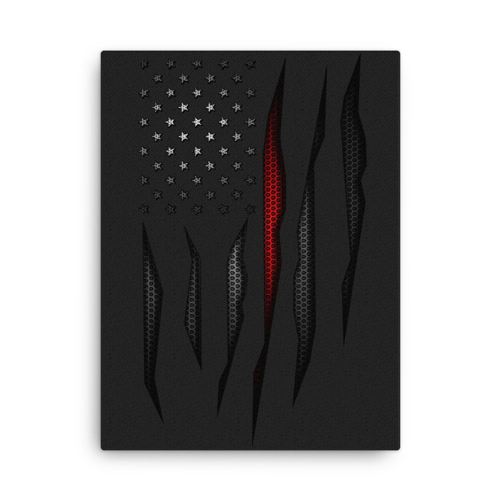 Carbon Onyx Thin Red Line Flag Canvas