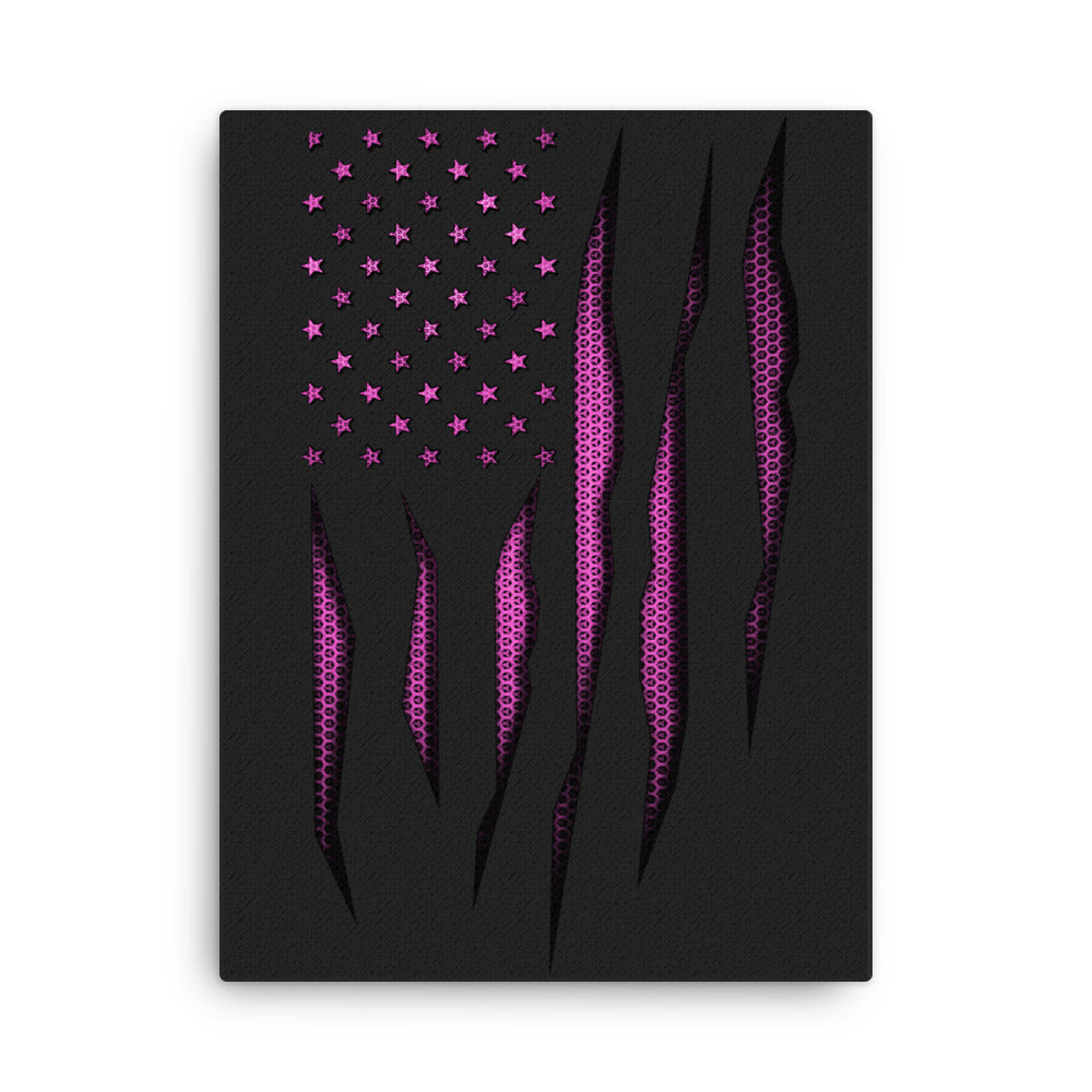 Pink Carbon Onyx American Flag Canvas