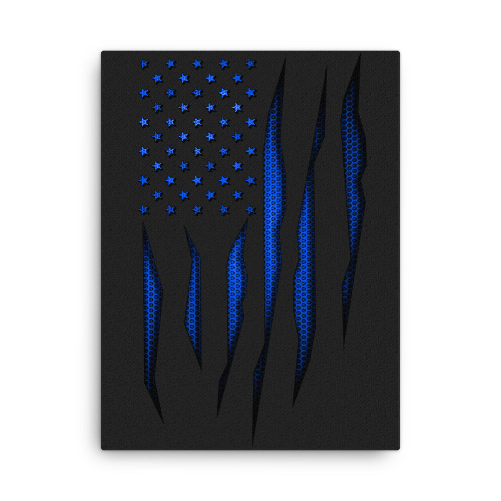 Blue Carbon Onyx American Flag Canvas