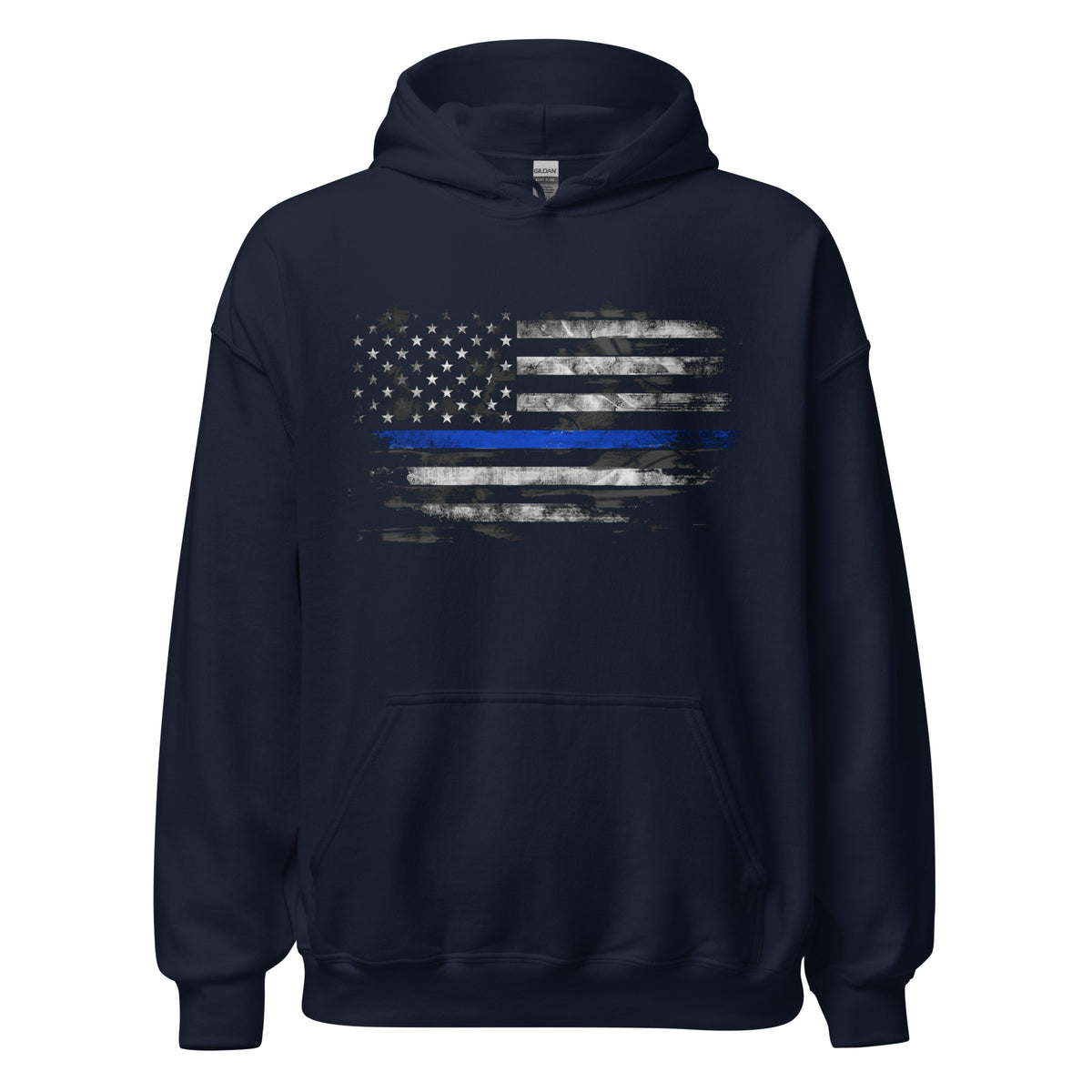 Thin Blue Line Flag 2.0 Front Hoodie