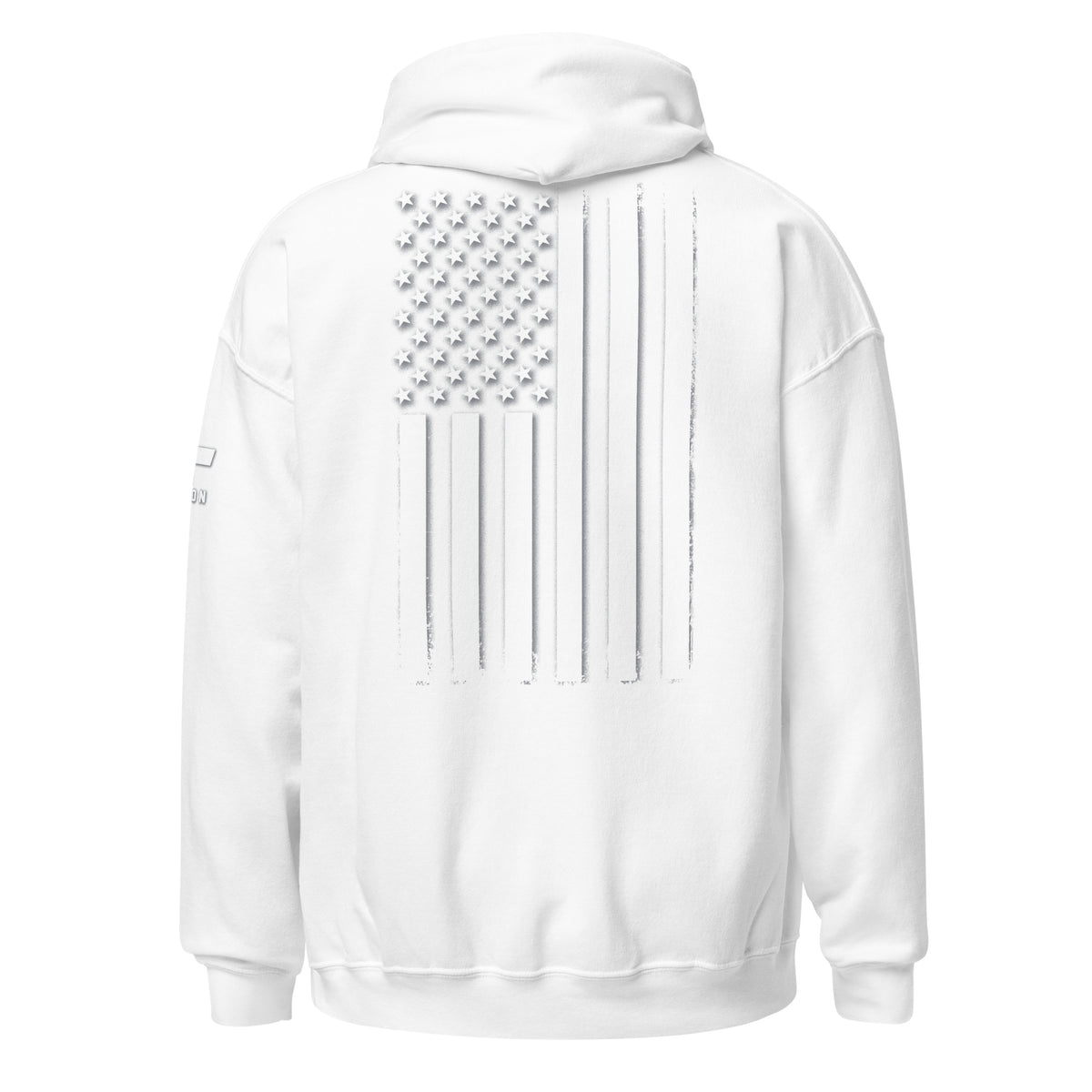 White Out American Flag Hoodie