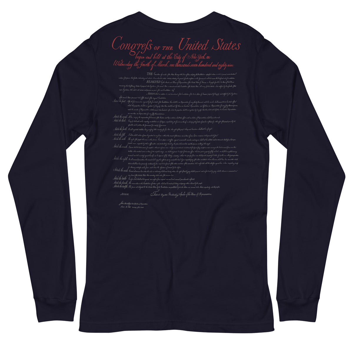 The Bill of Rights 2A Onyx Long Sleeve